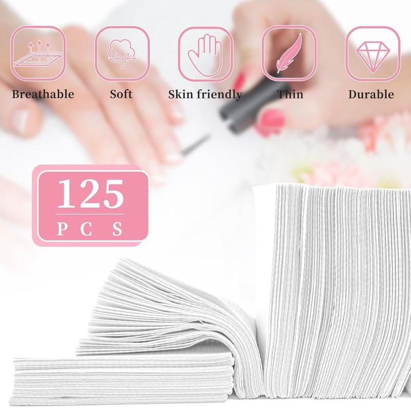 BOMOQING 125PCS Disposable Nail Art Table Mat, Waterproof Nail Tips Art Table Towels Mat, 3 Ply Nail Napkins for Acrylic, Nail Art Mat Paper Sheet, Nail Tips Art Waterproof Pad for Salon Manicure - Image 2
